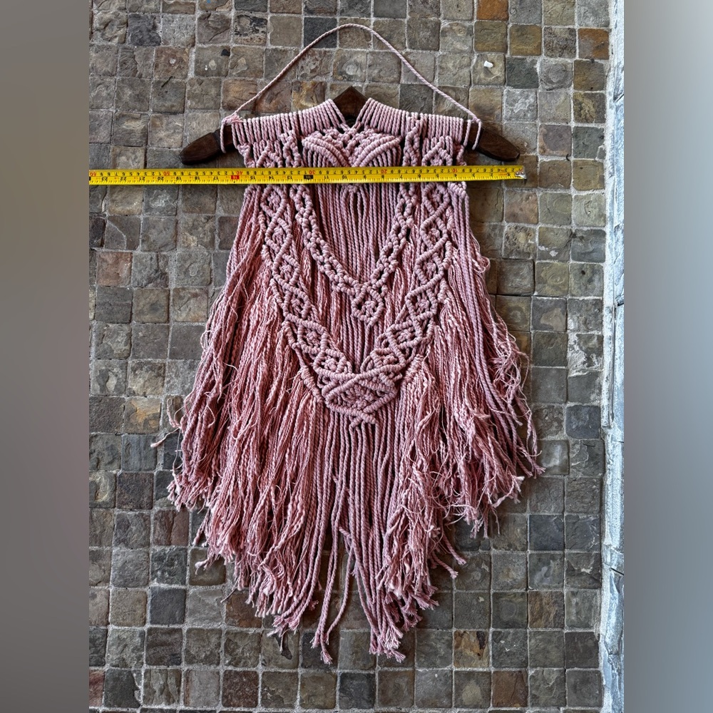 Pink Macrame Wall Hanging - Picture 4 of 5